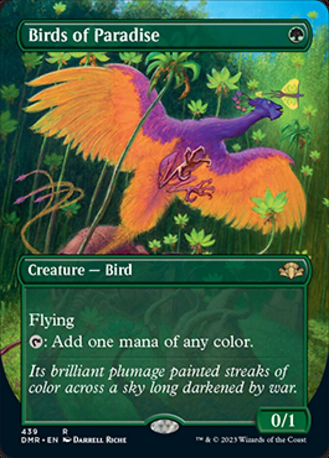 Birds of Paradise (Borderless Alternate Art) [Dominaria Remastered] | Game Grid - Logan