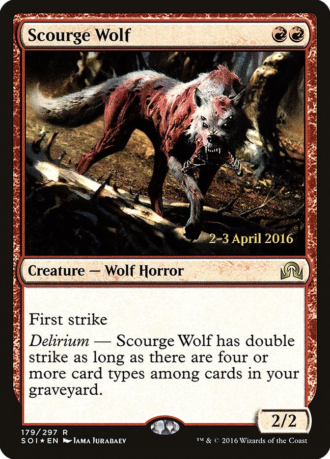 Scourge Wolf [Shadows over Innistrad Prerelease Promos] | Game Grid - Logan