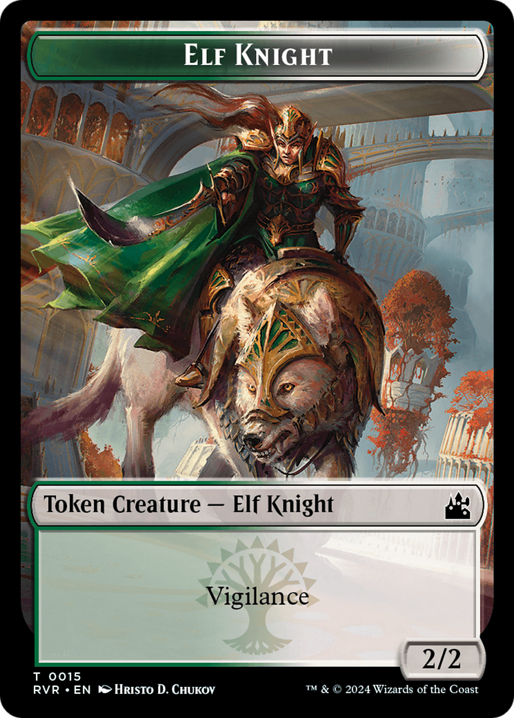 Elf Knight // Centaur Double-Sided Token [Ravnica Remastered Tokens] | Game Grid - Logan