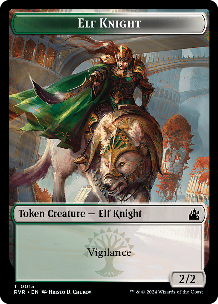 Elf Knight // Soldier Double-Sided Token [Ravnica Remastered Tokens] | Game Grid - Logan