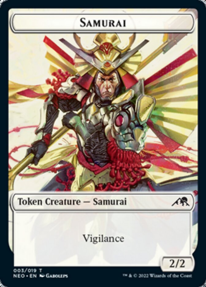 Samurai // Spirit (012) Double-Sided Token [Kamigawa: Neon Dynasty Tokens] | Game Grid - Logan