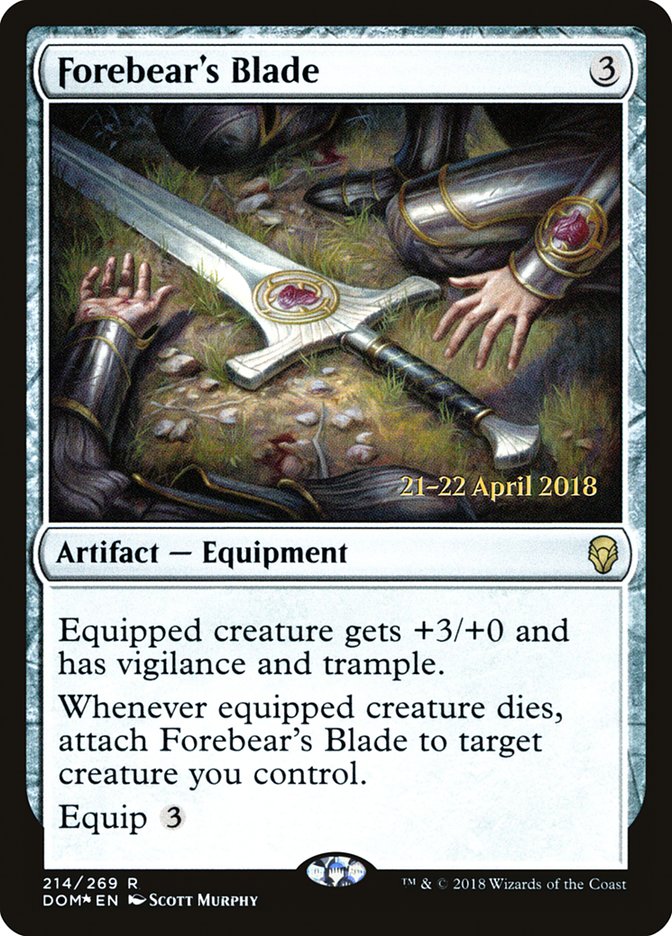 Forebear's Blade [Dominaria Prerelease Promos] | Game Grid - Logan