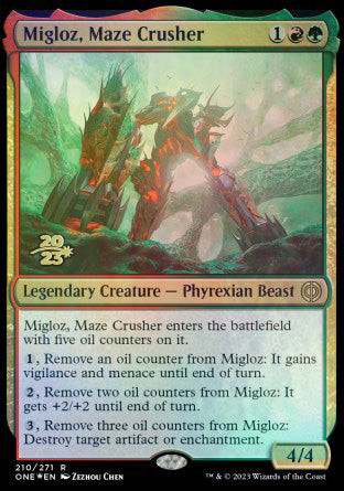 Migloz, Maze Crusher [Phyrexia: All Will Be One Prerelease Promos] | Game Grid - Logan