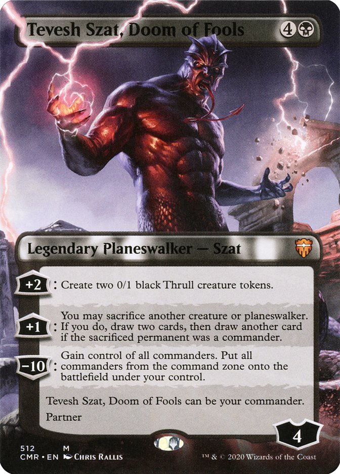 Tevesh Szat, Doom of Fools (Borderless) [Commander Legends] | Game Grid - Logan