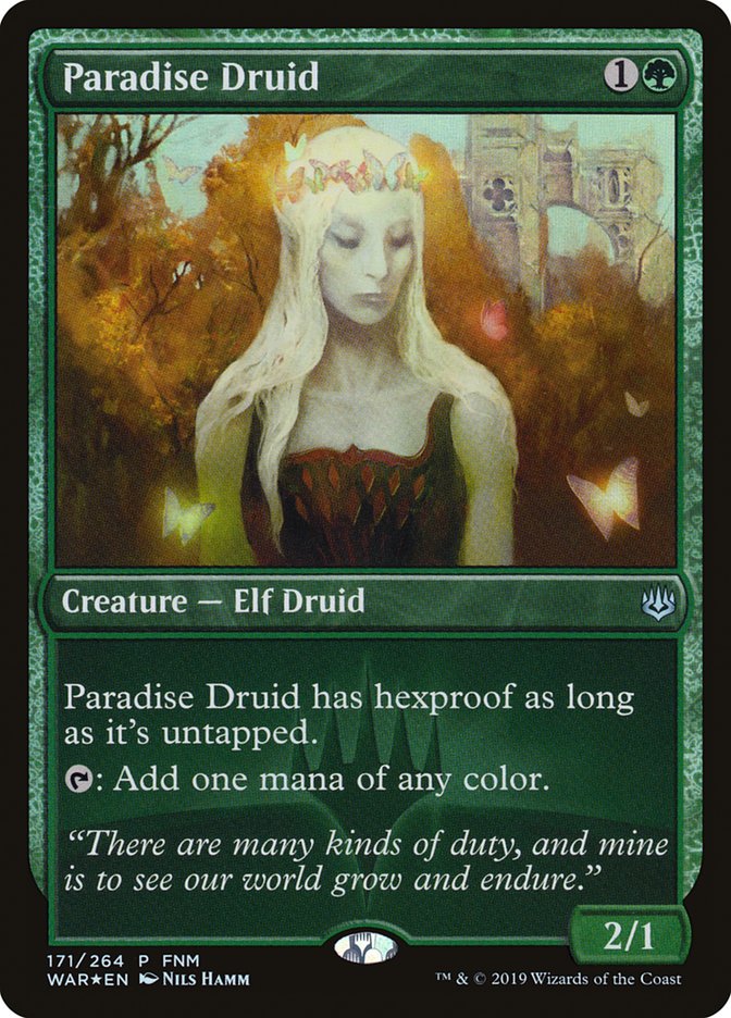 Paradise Druid (FNM) [War of the Spark Promos] | Game Grid - Logan