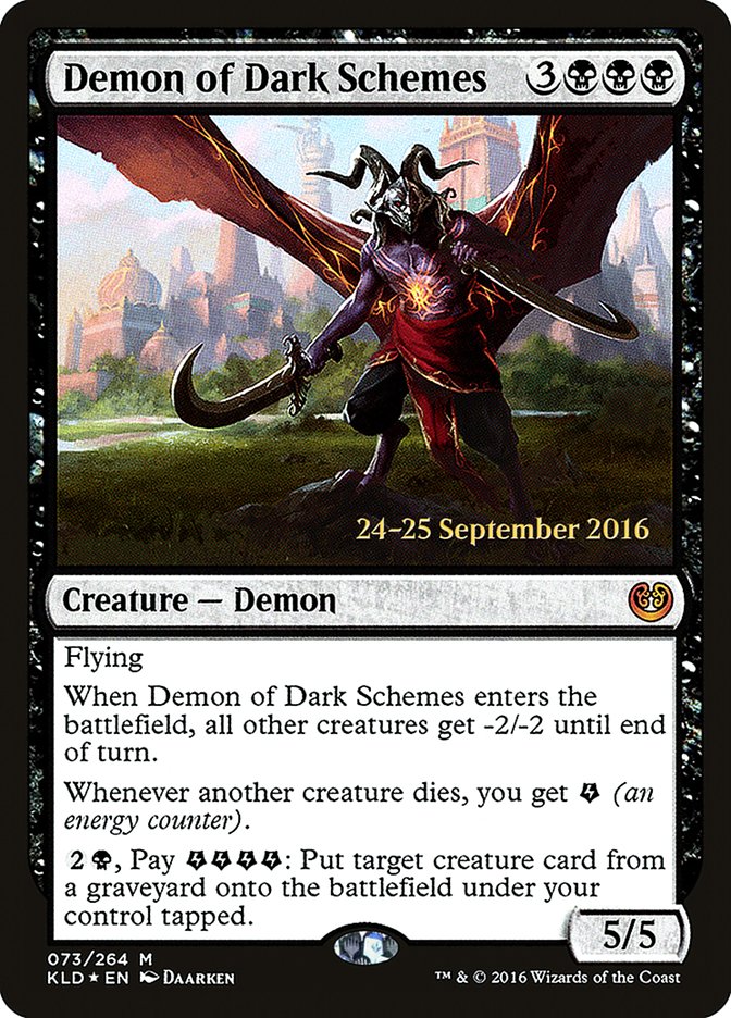 Demon of Dark Schemes [Kaladesh Prerelease Promos] | Game Grid - Logan