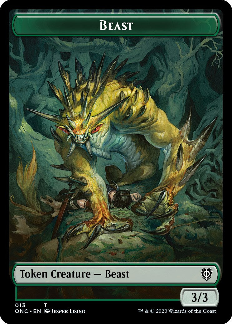 Poison Counter // Beast Double-Sided Token [Phyrexia: All Will Be One Commander Tokens] | Game Grid - Logan