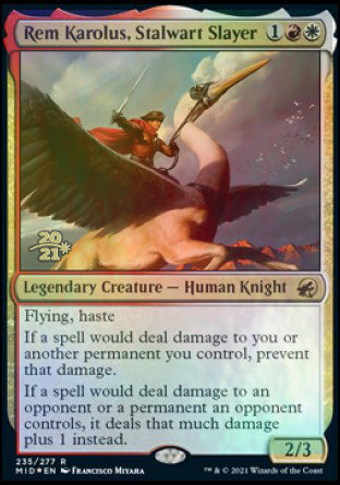 Rem Karolus, Stalwart Slayer [Innistrad: Midnight Hunt Prerelease Promos] | Game Grid - Logan