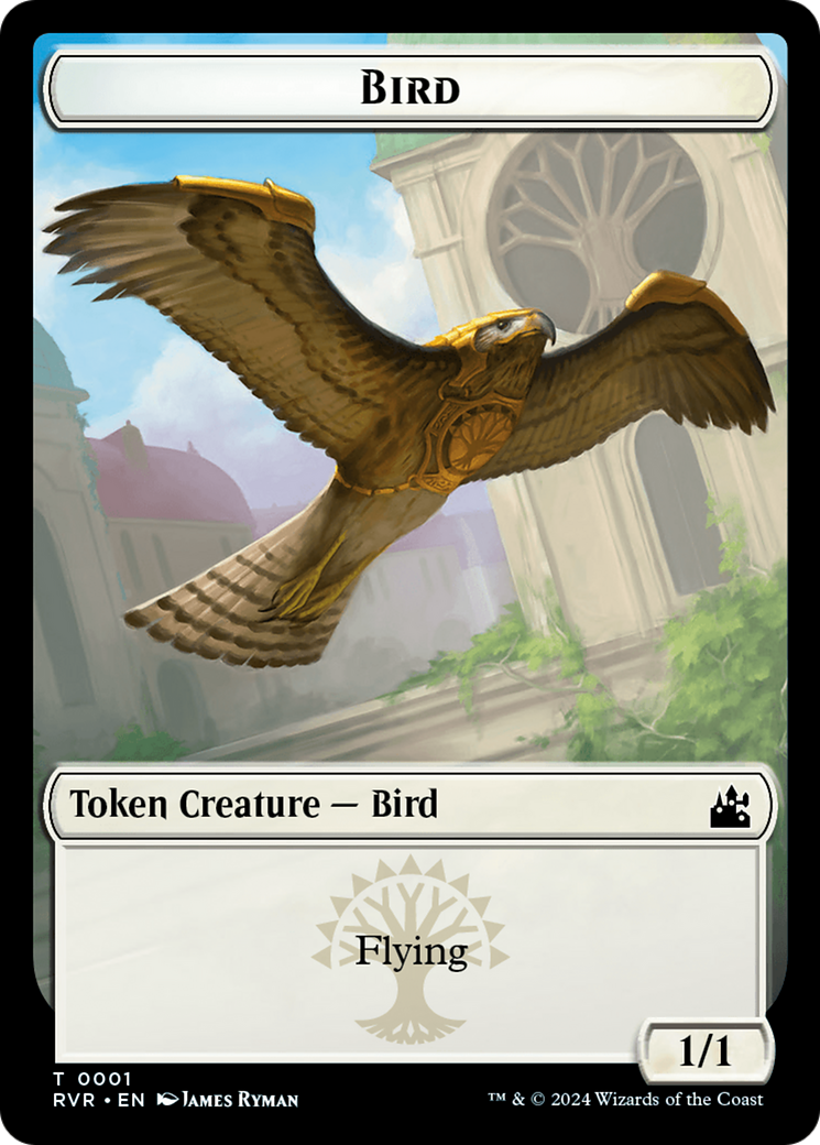 Bird // Spirit (0004) Double-Sided Token [Ravnica Remastered Tokens] | Game Grid - Logan