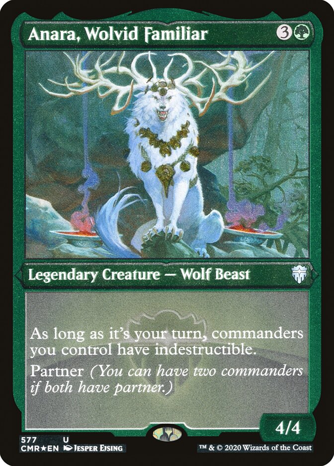 Anara, Wolvid Familiar (Etched) [Commander Legends] | Game Grid - Logan