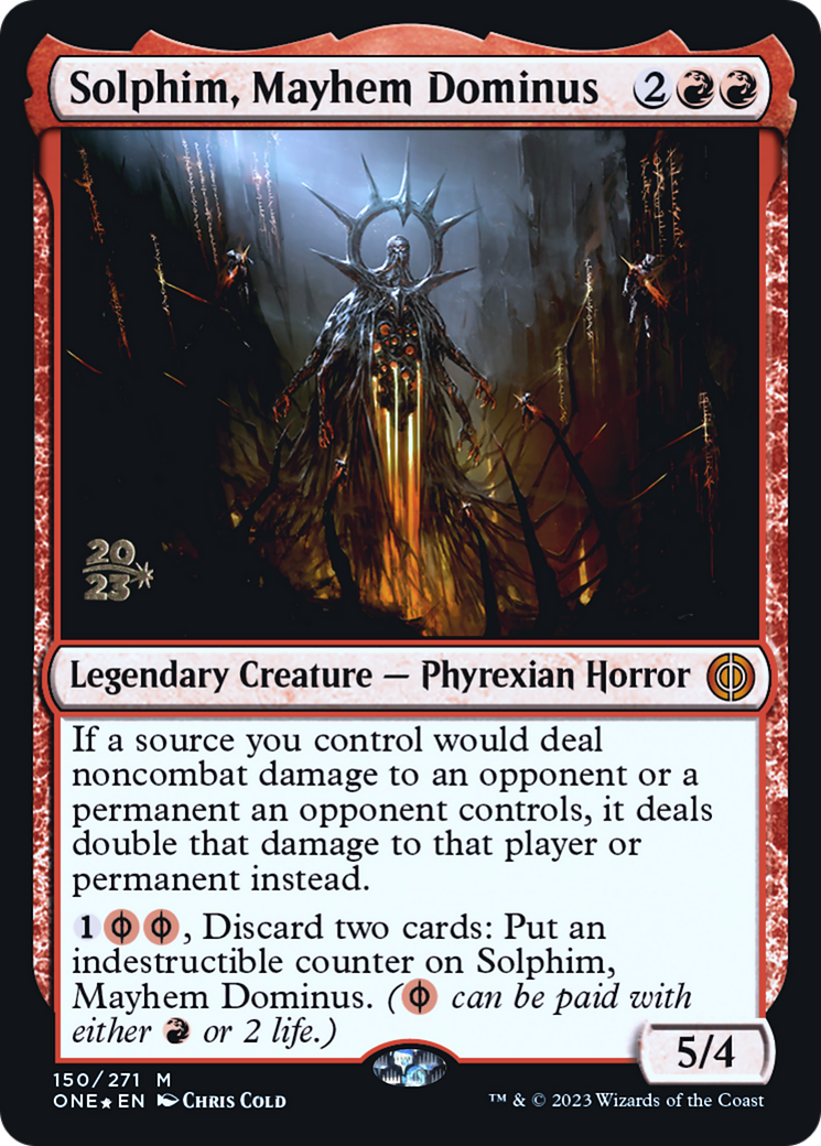 Solphim, Mayhem Dominus [Phyrexia: All Will Be One Prerelease Promos] | Game Grid - Logan