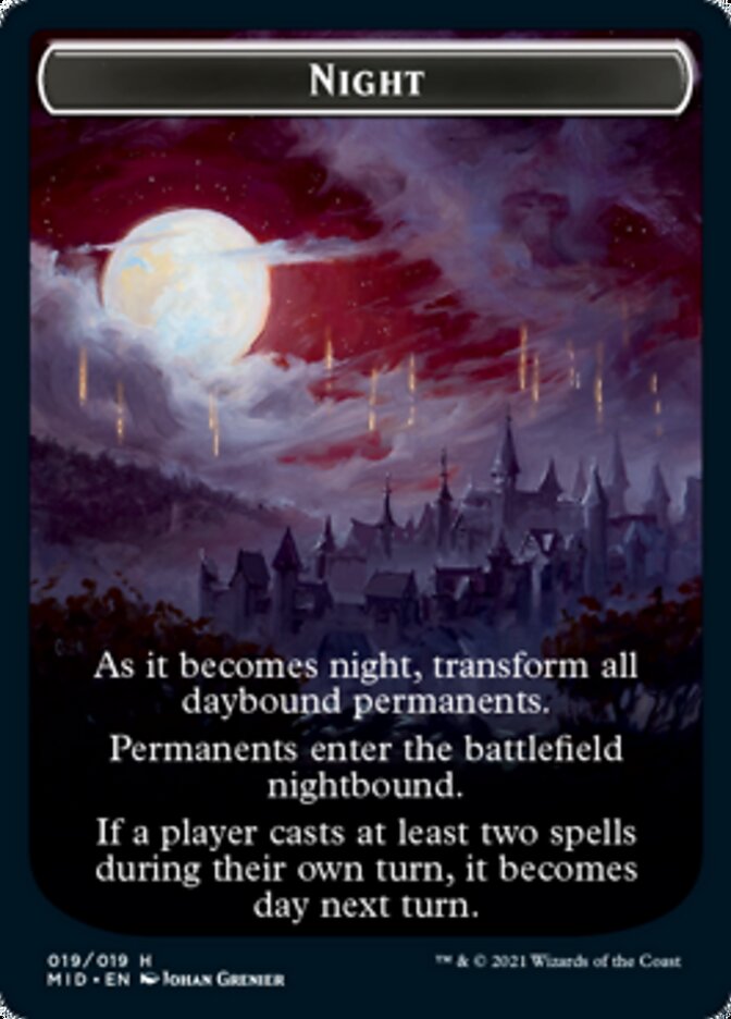Day // Night Double-Sided Token [Innistrad: Midnight Hunt Tokens] | Game Grid - Logan