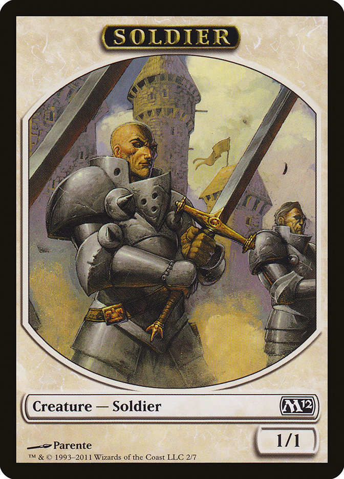 Soldier Token [Magic 2012 Tokens] | Game Grid - Logan