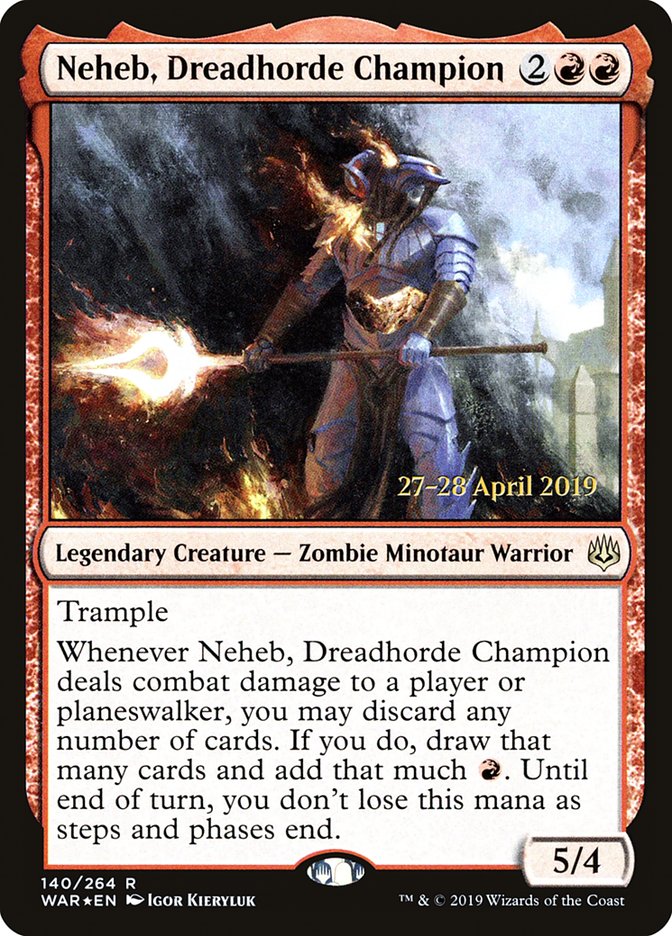 Neheb, Dreadhorde Champion [War of the Spark Prerelease Promos] | Game Grid - Logan