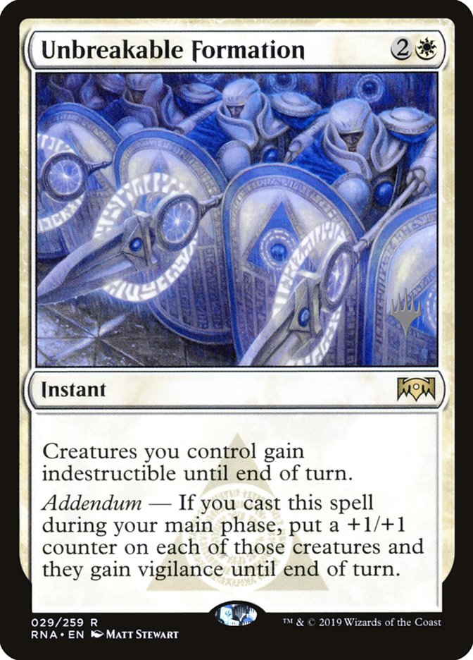 Unbreakable Formation [Ravnica Allegiance Promos] | Game Grid - Logan