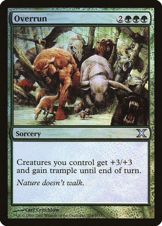 Overrun (Premium Foil) [Tenth Edition] | Game Grid - Logan