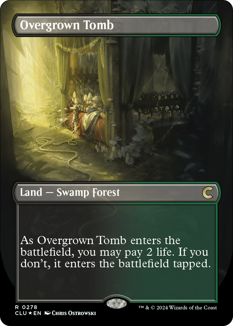 Overgrown Tomb (Borderless) [Ravnica: Clue Edition] | Game Grid - Logan