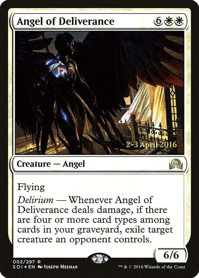 Angel of Deliverance [Shadows over Innistrad Prerelease Promos] | Game Grid - Logan