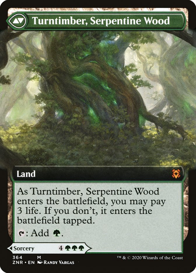 Turntimber Symbiosis // Turntimber, Serpentine Wood (Extended Art) [Zendikar Rising] | Game Grid - Logan
