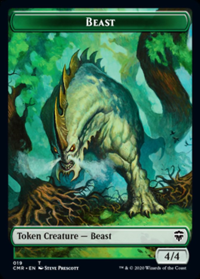 Beast (19) // Elephant Double-Sided Token [Commander Legends Tokens] | Game Grid - Logan