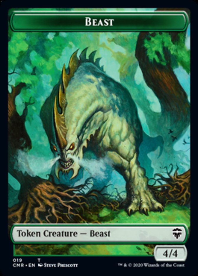 Beast (18) // Beast (19) Double-Sided Token [Commander Legends Tokens] | Game Grid - Logan