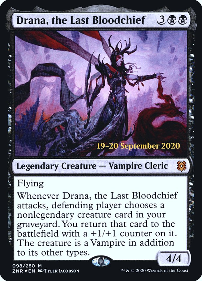 Drana, the Last Bloodchief [Zendikar Rising Prerelease Promos] | Game Grid - Logan