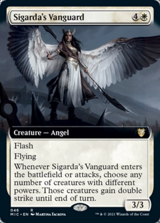 Sigarda's Vanguard (Extended Art) [Innistrad: Midnight Hunt Commander] | Game Grid - Logan