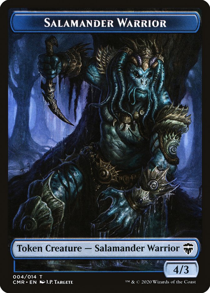 Angel // Salamander Warrior Double-Sided Token [Commander Legends Tokens] | Game Grid - Logan