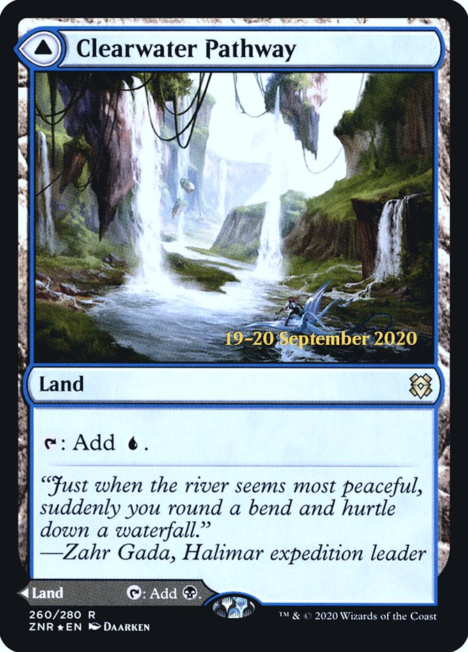 Clearwater Pathway // Murkwater Pathway [Zendikar Rising Prerelease Promos] | Game Grid - Logan