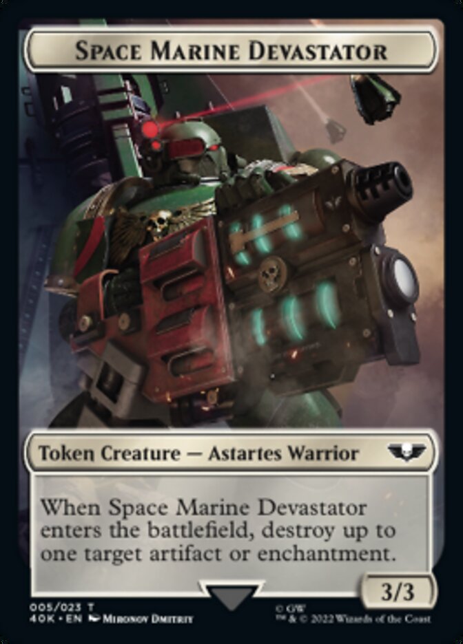 Soldier (002) // Space Marine Devastator Double-Sided Token (Surge Foil) [Warhammer 40,000 Tokens] | Game Grid - Logan