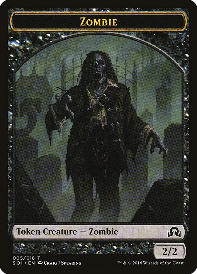 Zombie Token [Shadows over Innistrad Tokens] | Game Grid - Logan