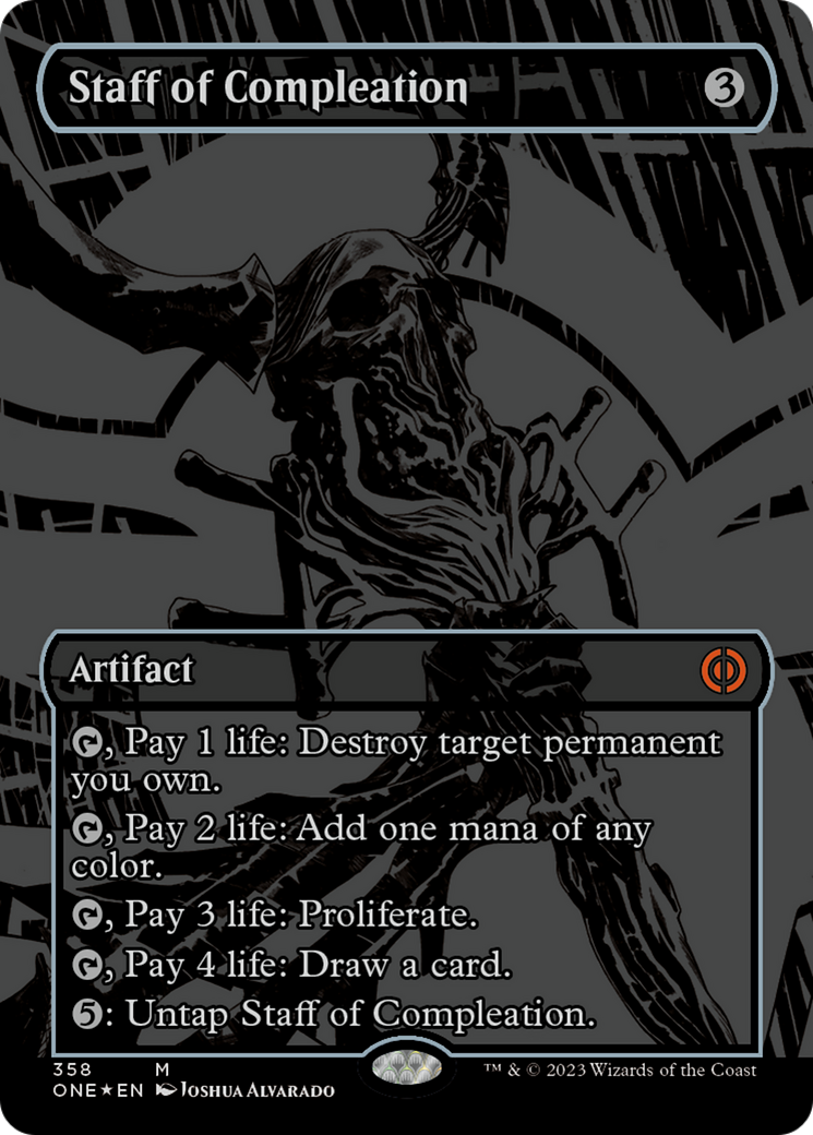 Staff of Compleation (Oil Slick Raised Foil) [Phyrexia: All Will Be One] | Game Grid - Logan
