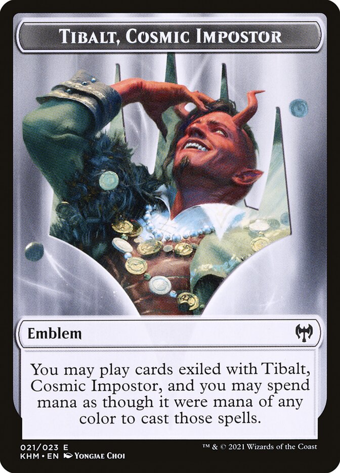 Human Warrior // Tibalt, Cosmic Impostor Emblem Double-Sided Token [Kaldheim Tokens] | Game Grid - Logan