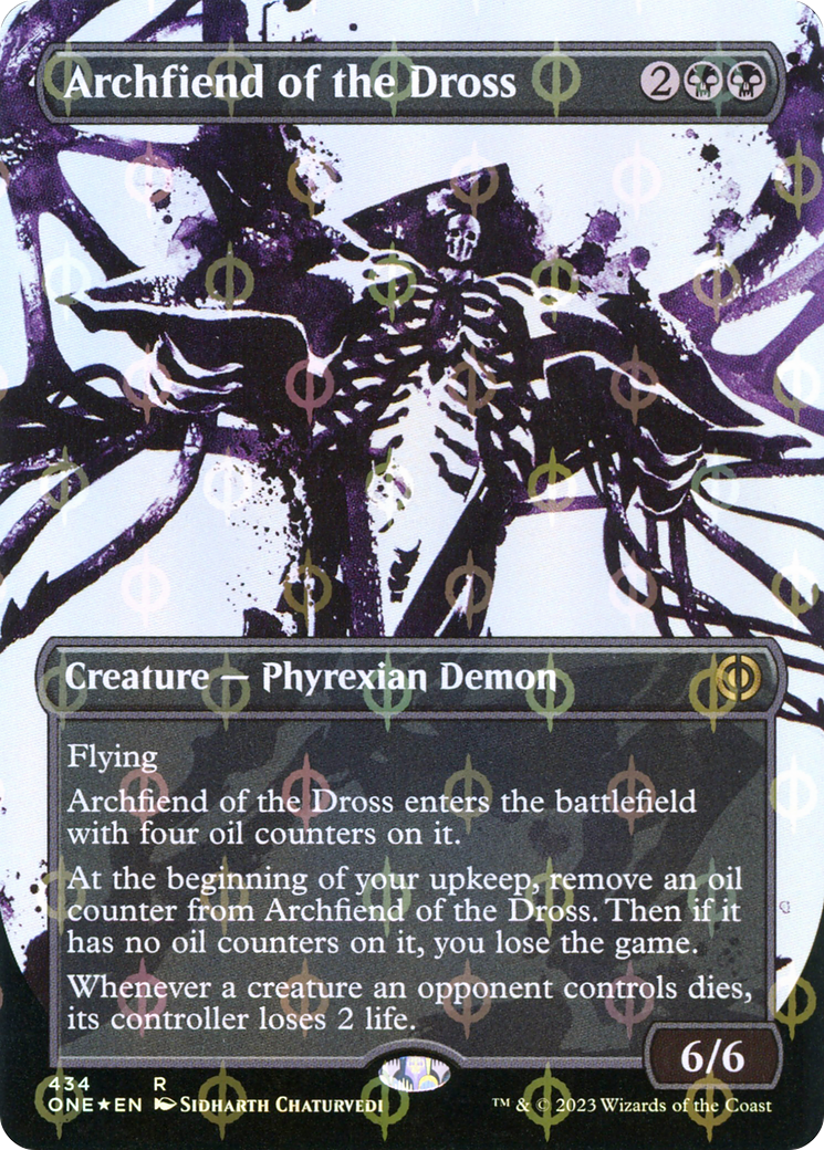 Archfiend of the Dross (Borderless Ichor Step-and-Compleat Foil) [Phyrexia: All Will Be One] | Game Grid - Logan