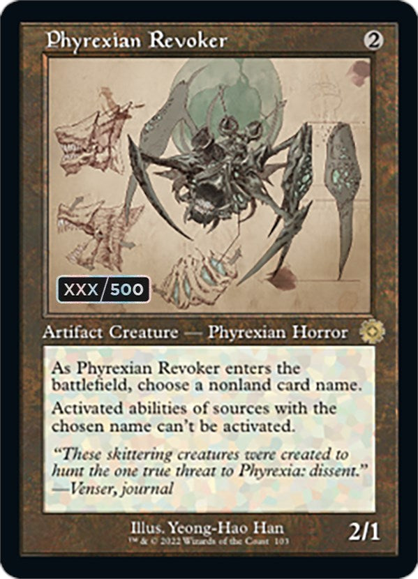 Phyrexian Revoker (Retro Schematic) (Serial Numbered) [The Brothers' War Retro Artifacts] | Game Grid - Logan