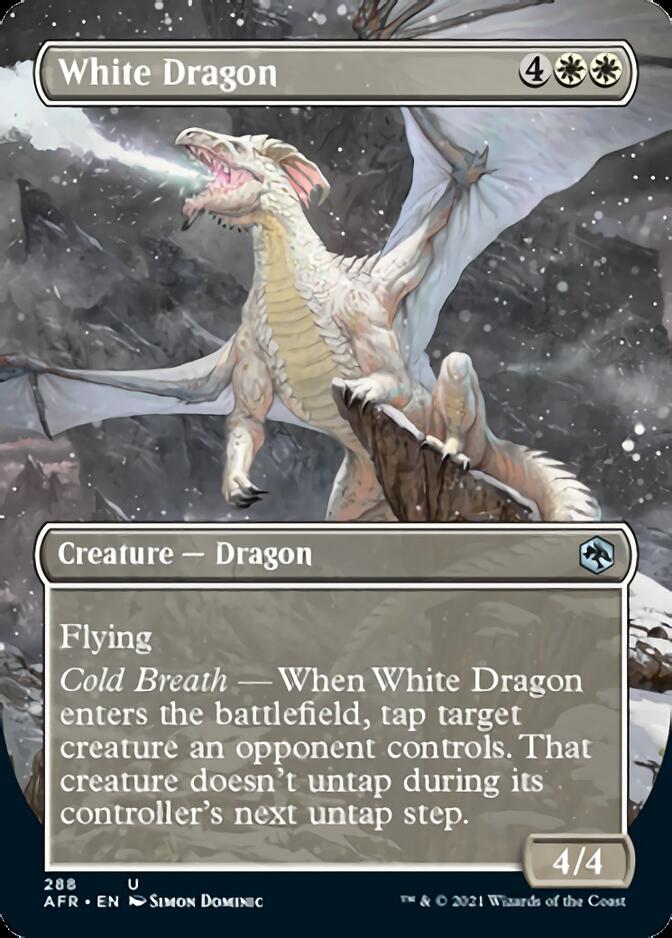 White Dragon (Borderless Alternate Art) [Dungeons & Dragons: Adventures in the Forgotten Realms] | Game Grid - Logan