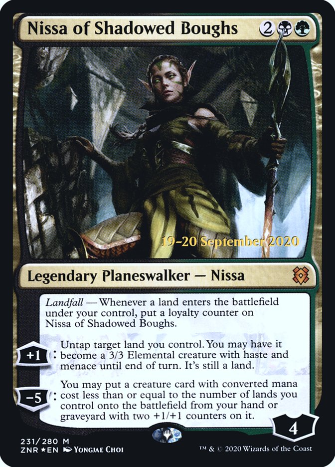 Nissa of Shadowed Boughs [Zendikar Rising Prerelease Promos] | Game Grid - Logan