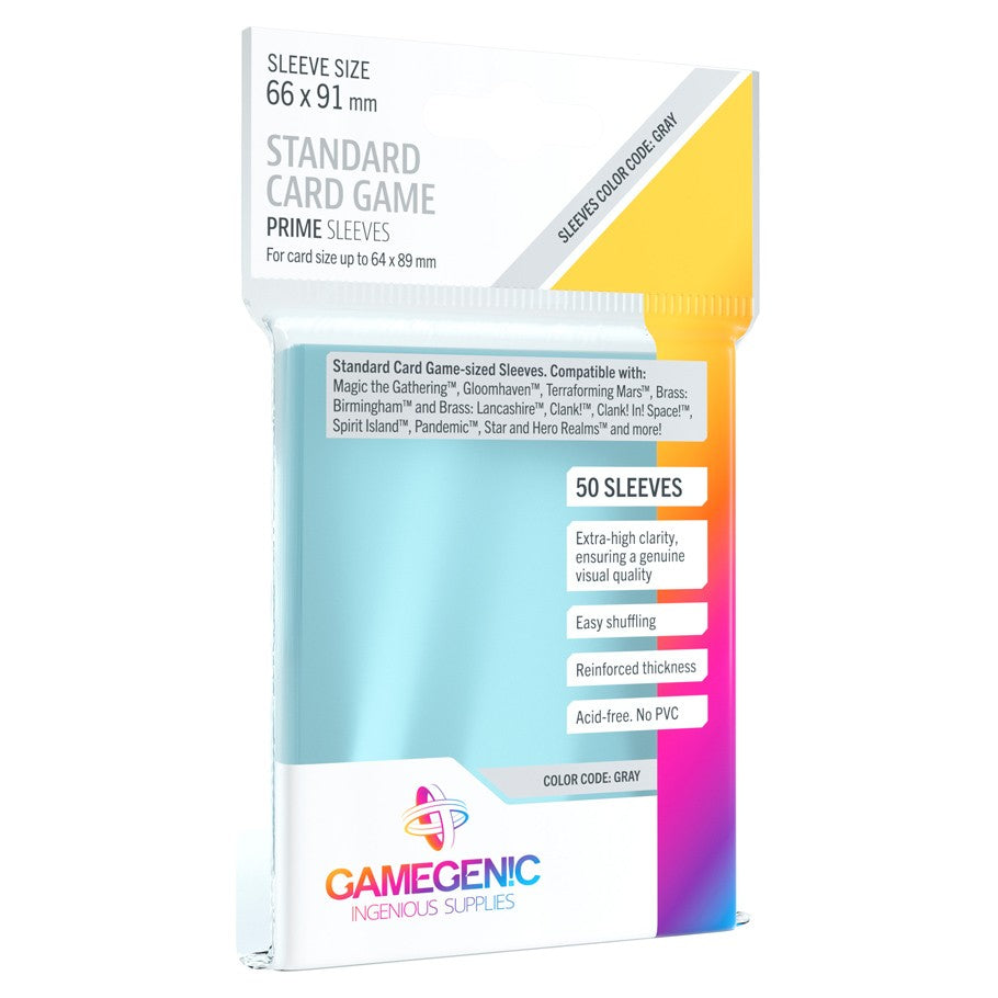 GameGenic "Standard Prime" Gray Card Sleeves (66x91mm) | Game Grid - Logan