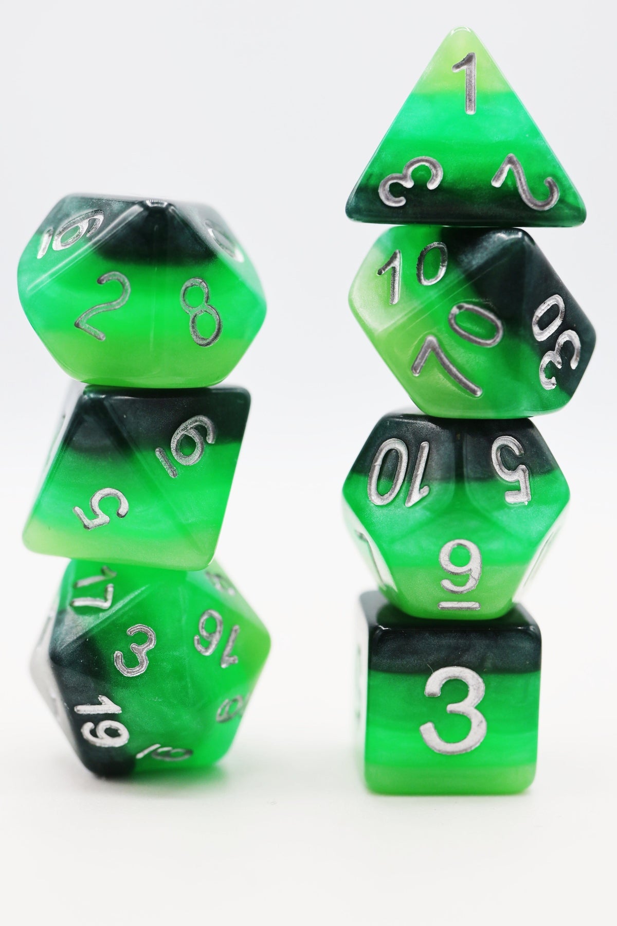 Green Gradient RPG Dice Set | Game Grid - Logan