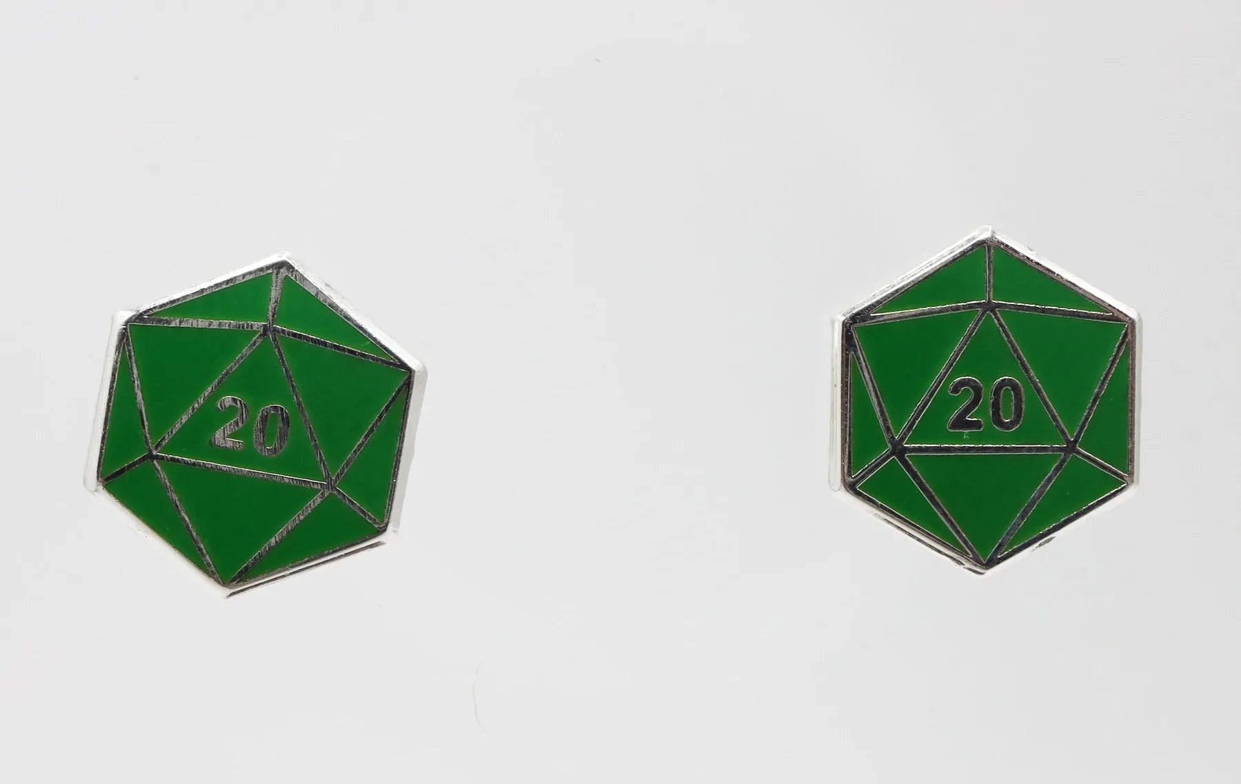 D20 Stud Earrings: Green | Game Grid - Logan