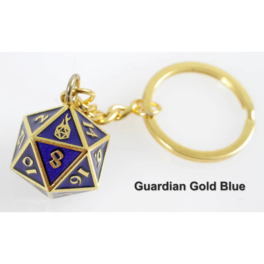 Fob of Fate D20 Keychain: Guardian Gold Blue | Game Grid - Logan