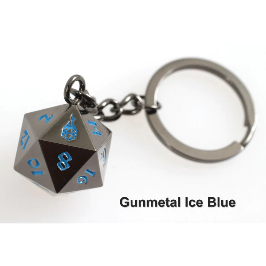 D6 Blue Gem Dice Key-ring