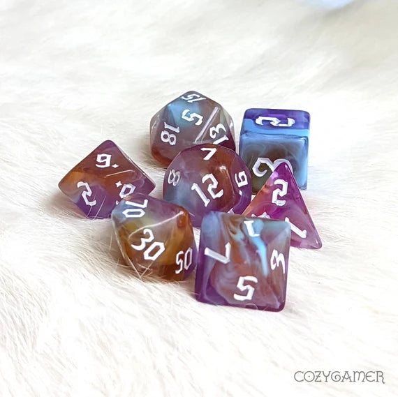 Amethyst Sunset RPG Dice Set | Game Grid - Logan