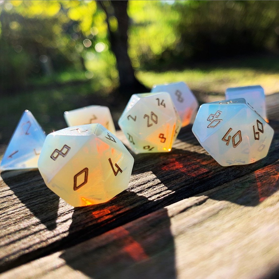 Gemstone Dice: Opalite (Gold Font) | Game Grid - Logan