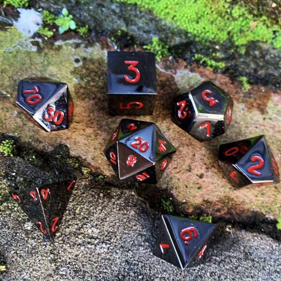 Norse Foundry Metal Dice Nightmare Black | Game Grid - Logan