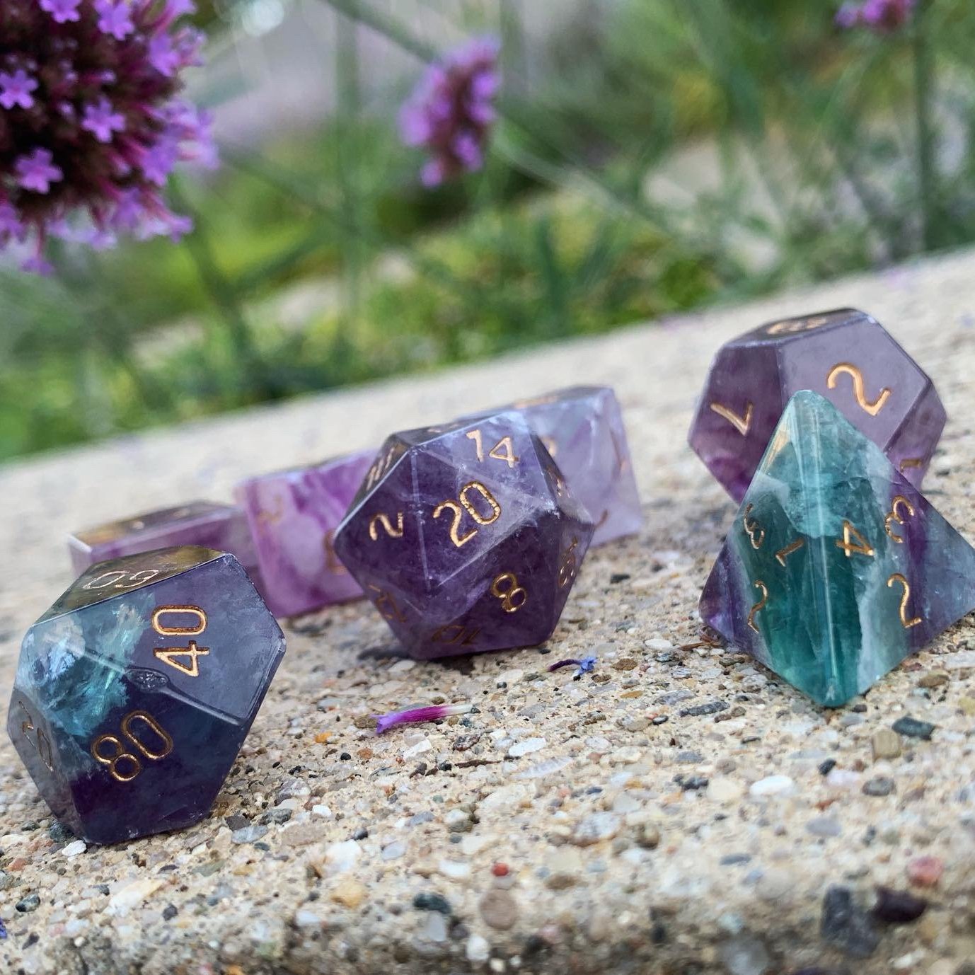 Gemstone Dice: Purple Fluorite | Game Grid - Logan