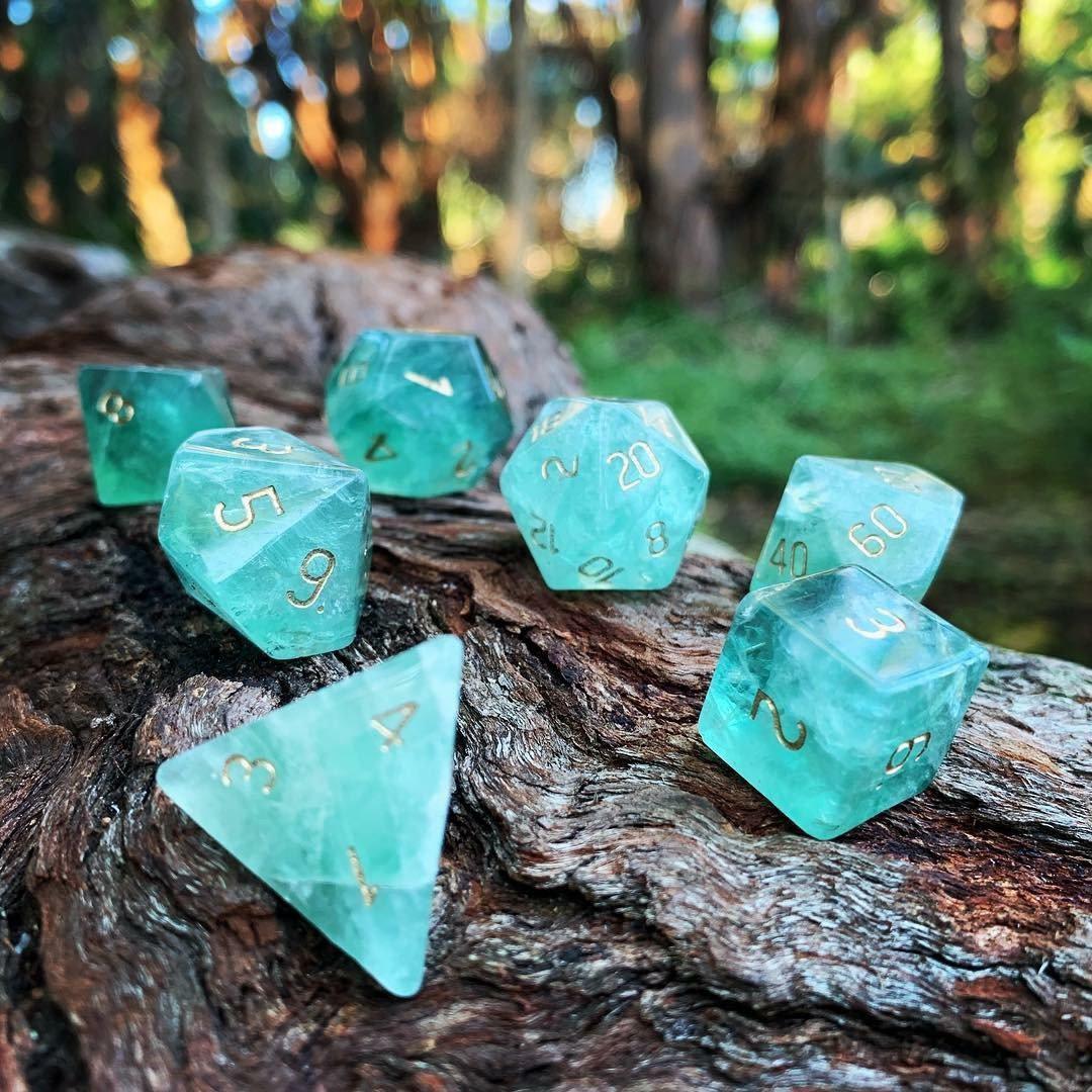 Gemstone Dice: Green Fluorite | Game Grid - Logan