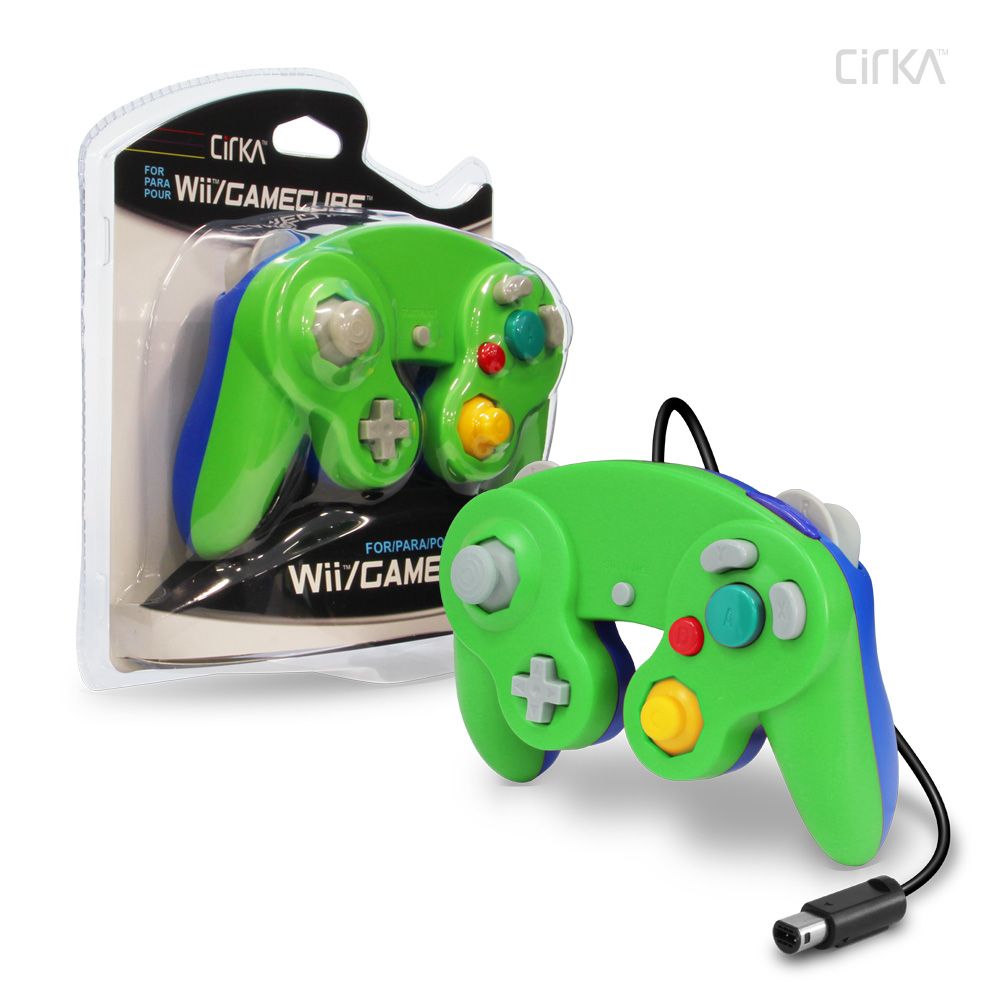 Cirka Wired Wii/GCN Controller - Green/Blue | Game Grid - Logan