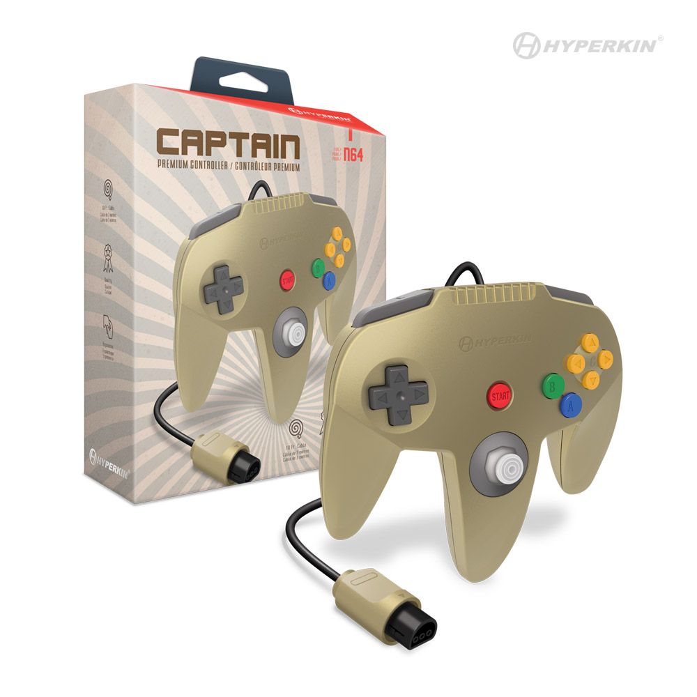 "Captain" N64 Controller (Gold) | Game Grid - Logan