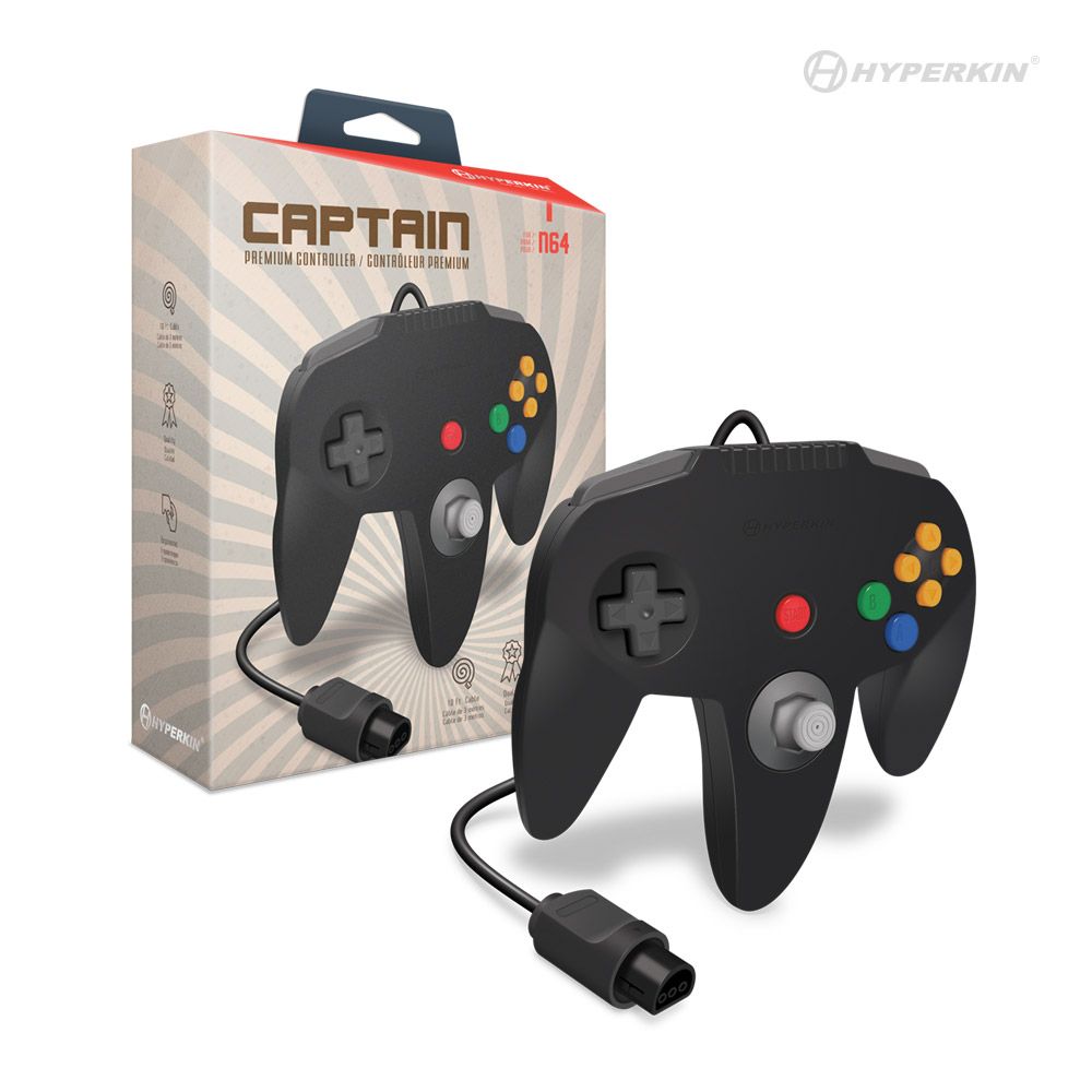 "Captain" N64 Controller (Black) | Game Grid - Logan